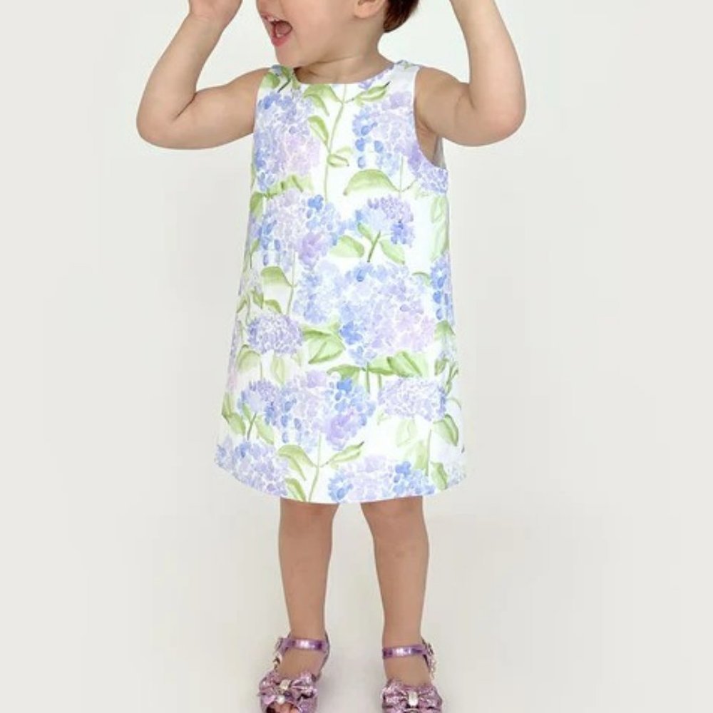 Hill House - The Tiny Charlie Dress - Color: Blue Hydrangea - Size: 3/4 Y